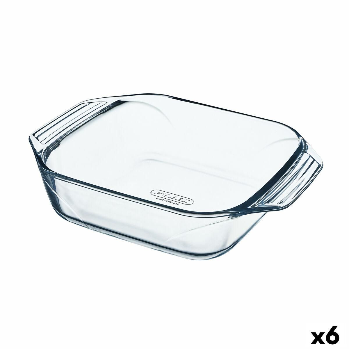 Fad Pyrex Irresistible Firkantet Gennemsigtig Glas 6 enheder 29,2 x 22,7 x 6,8 cm