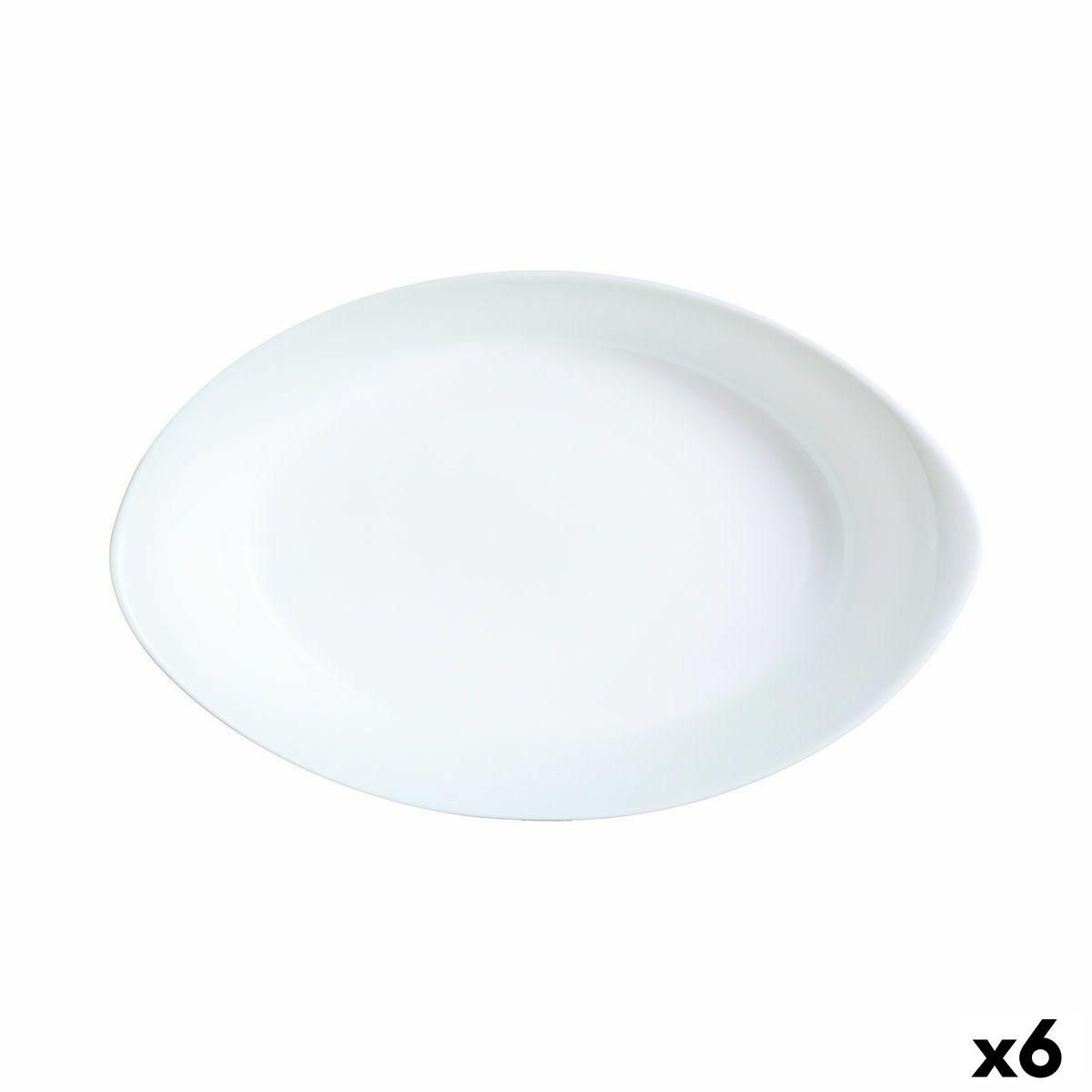 Fad Luminarc Smart Cuisine Oval Hvid Glas 21 x 13 cm (6 enheder)