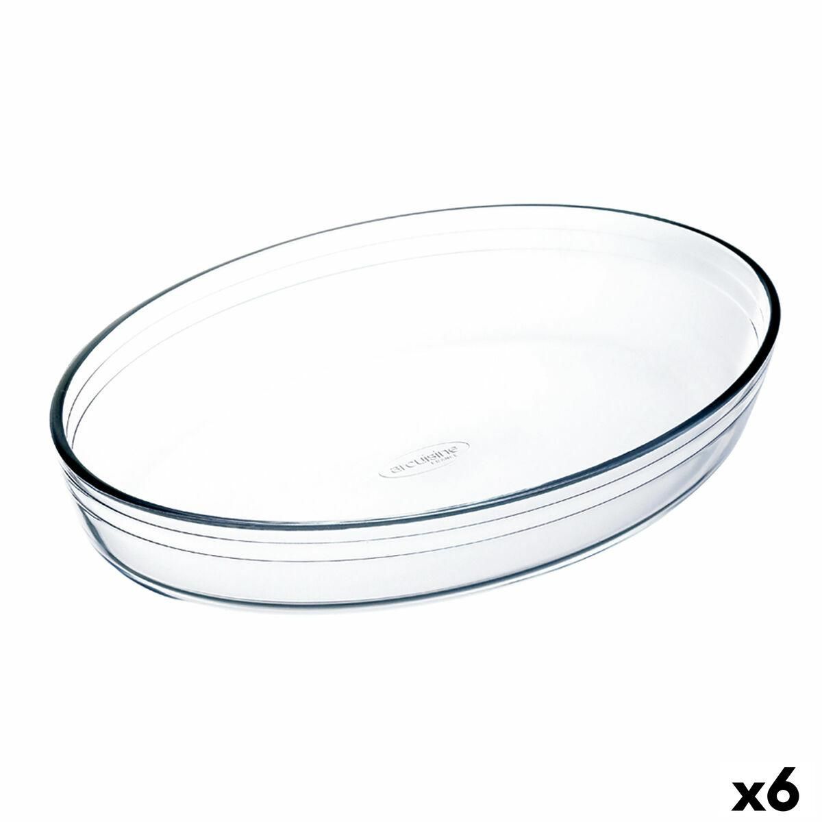 Ovn Fad Ô Cuisine Ocuisine Vidrio Gennemsigtig Glas Oval 35 x 25 x 7 cm (6 enheder)