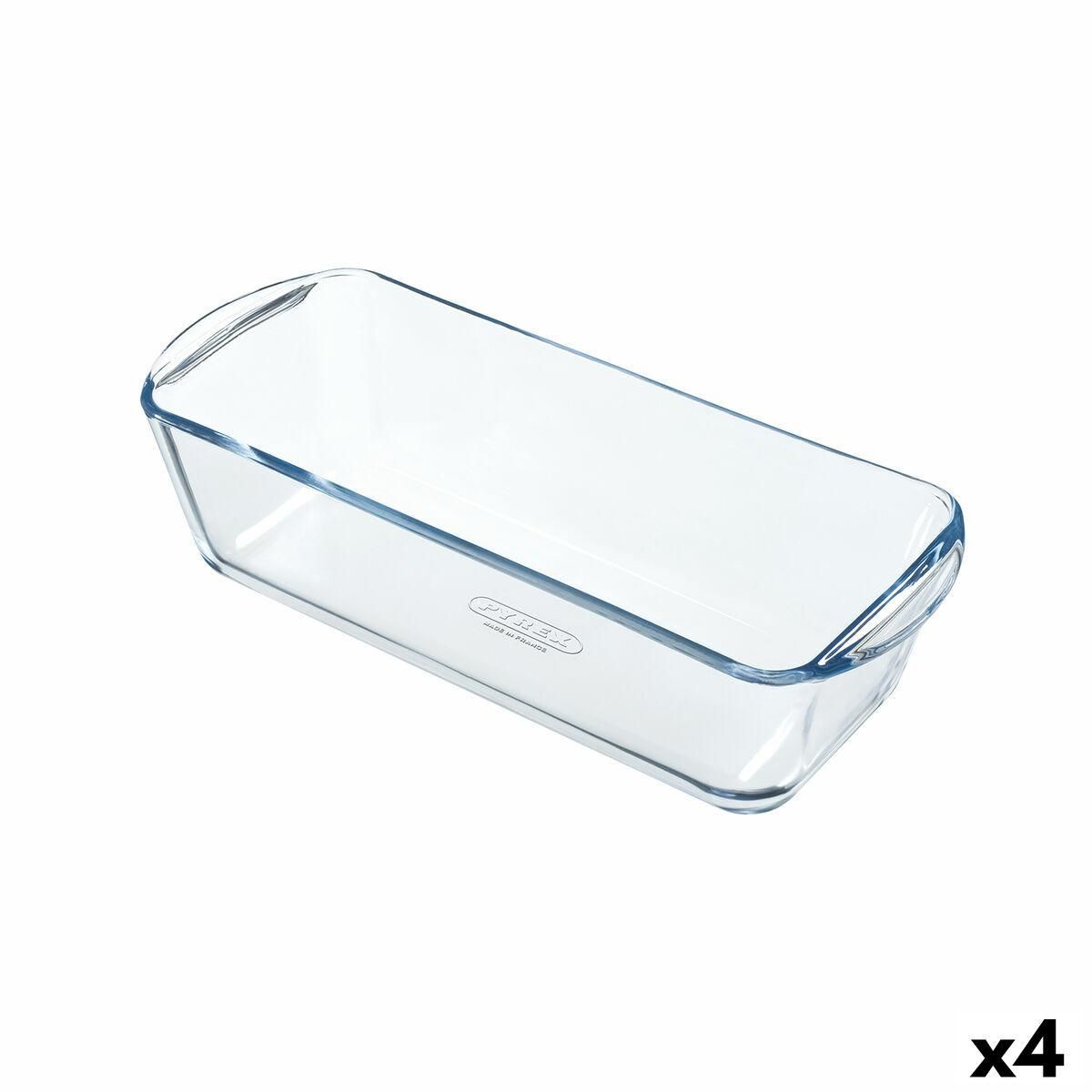 Bageform Pyrex Classic Vidrio Rektangulær Gennemsigtig Glas 28 x 11 x 8 cm (4 enheder)