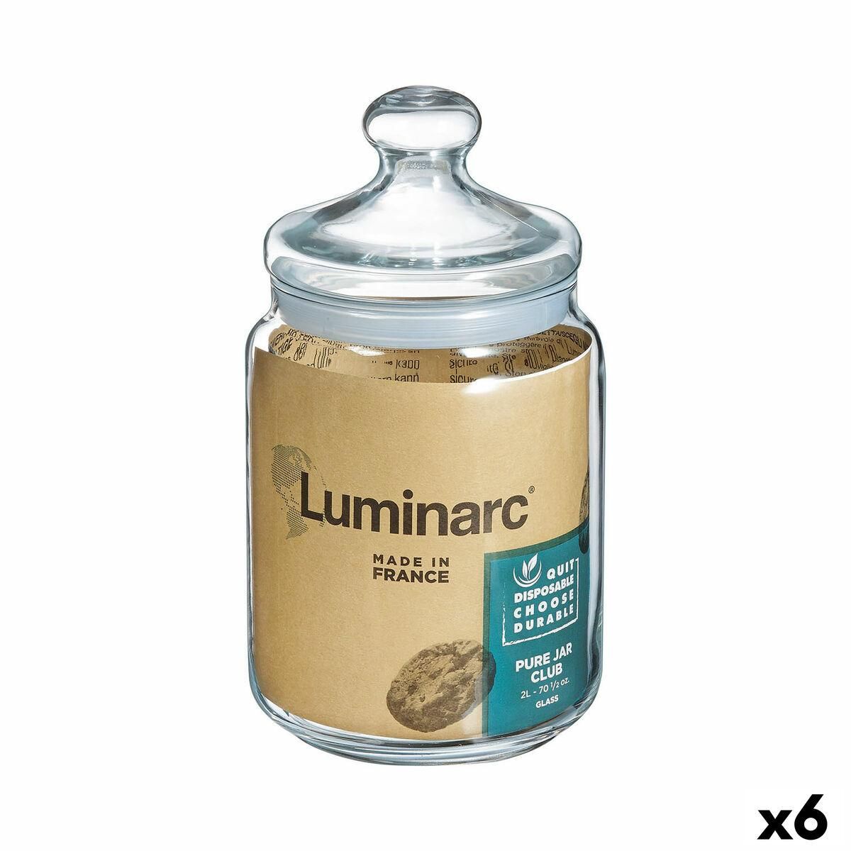 Beholder Luminarc Club Gennemsigtig Glas 1,5 L (6 enheder)