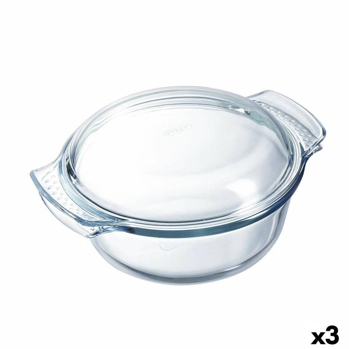 Ovn Fad Pyrex Classic Vidrio Gennemsigtig Glas 33 x 26 x 12 cm Med låg (3 enheder)