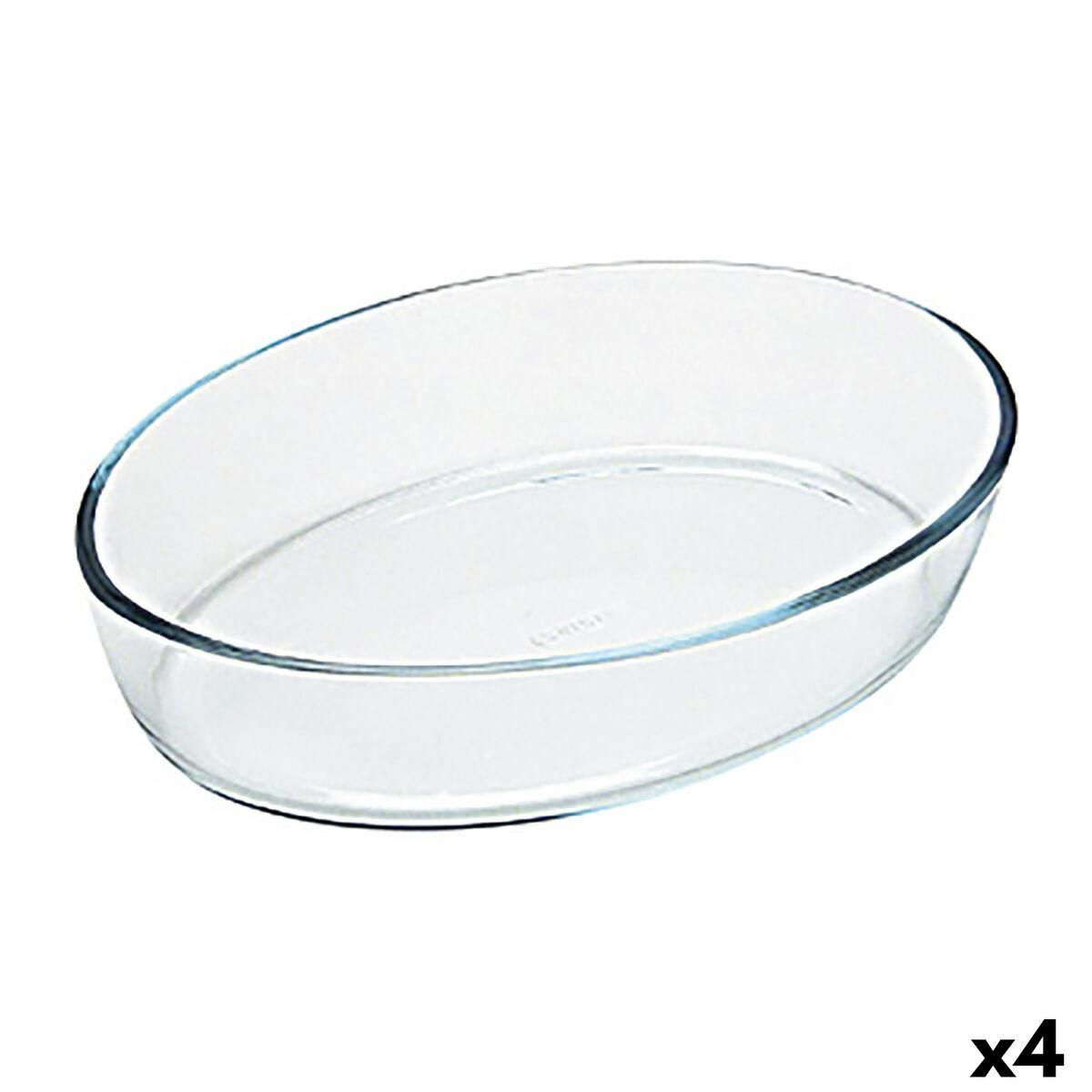 Ovn Fad Pyrex Classic Vidrio Gennemsigtig Glas Oval 40 x 28 x 7 cm (4 enheder)