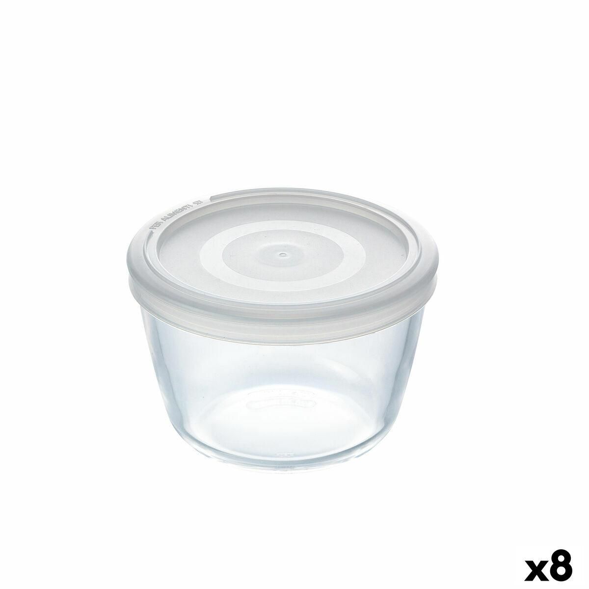 Rund madkasse med låg Pyrex Cook&freeze 600 ml 12 x 12 x 9 cm Gennemsigtig Glas Silikone (8 enheder)