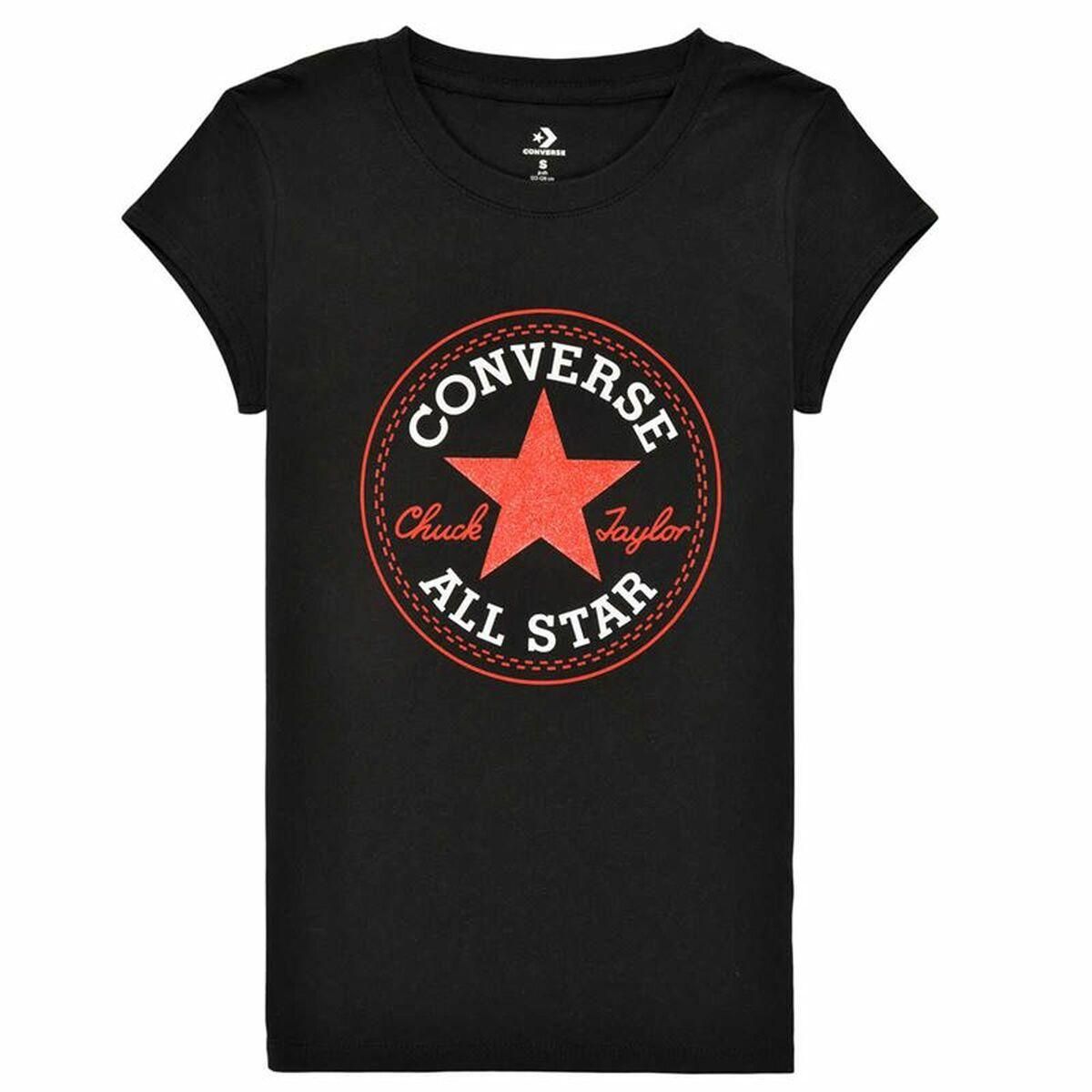 Børne Kortærmet T-shirt Converse Timeless Sort 12-13 år