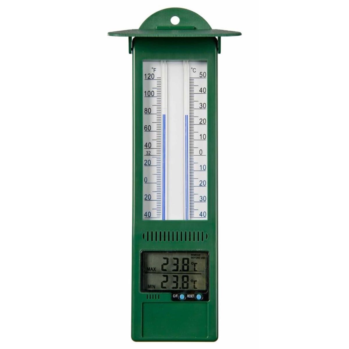 min./maks. udendørstermometer digitalt 9,5 x 2,5 x 24 cm