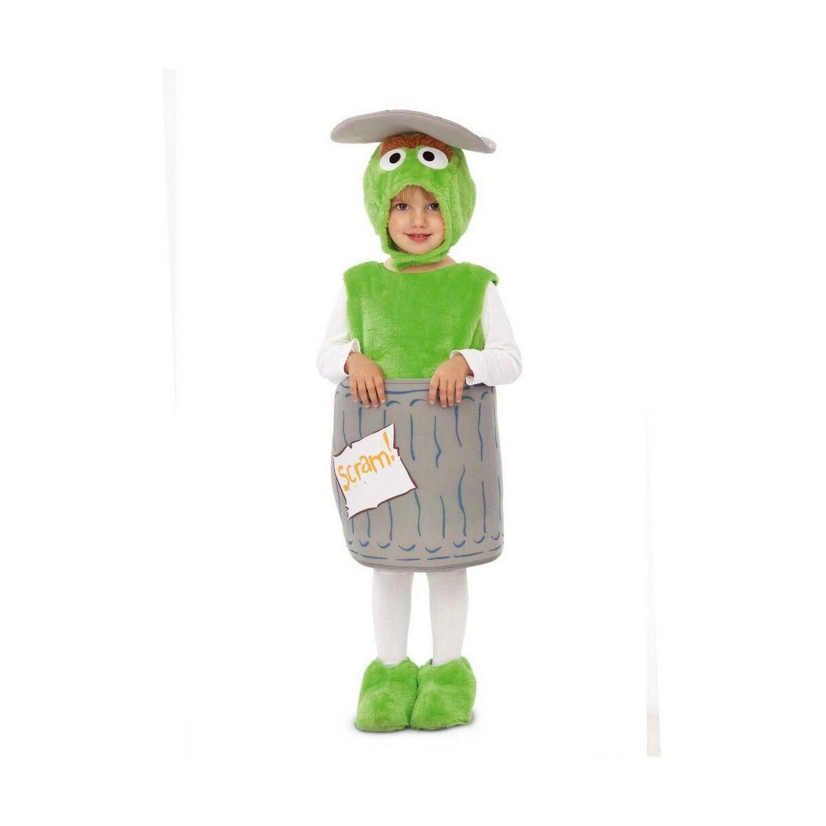 Kostume til babyer Oscar the Grouch Sesame Street Grøn (4 Dele) 5-6 år