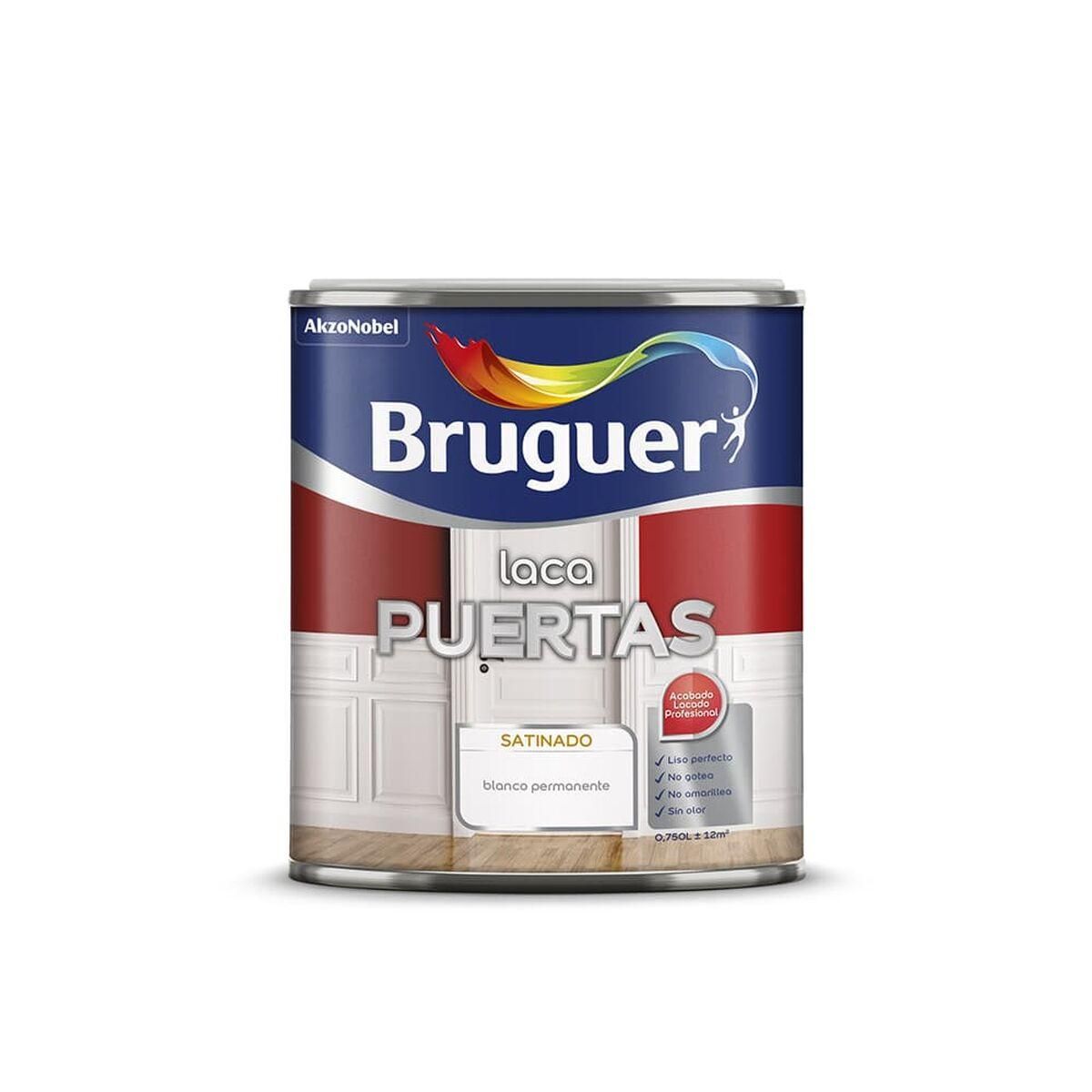 Neglelak Bruguer 5297934 Døre Lak Permanent White 750 ml Satin finish