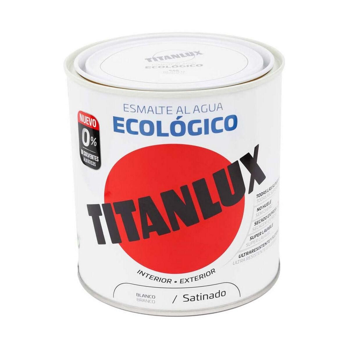 Akryl lak Titanlux 01t056614 Økologisk 250 ml Hvid Satin finish