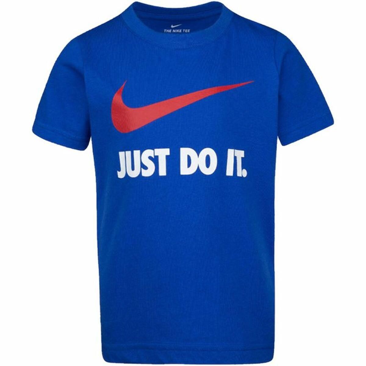 Børne Kortærmet T-shirt Nike Swoosh Blå 6 år