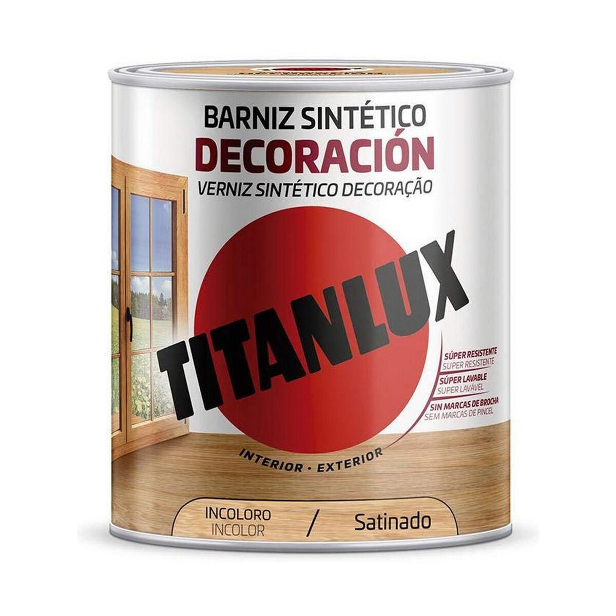 Syntetisk lak Titanlux m11100014 250 ml Farveløs Satin finish