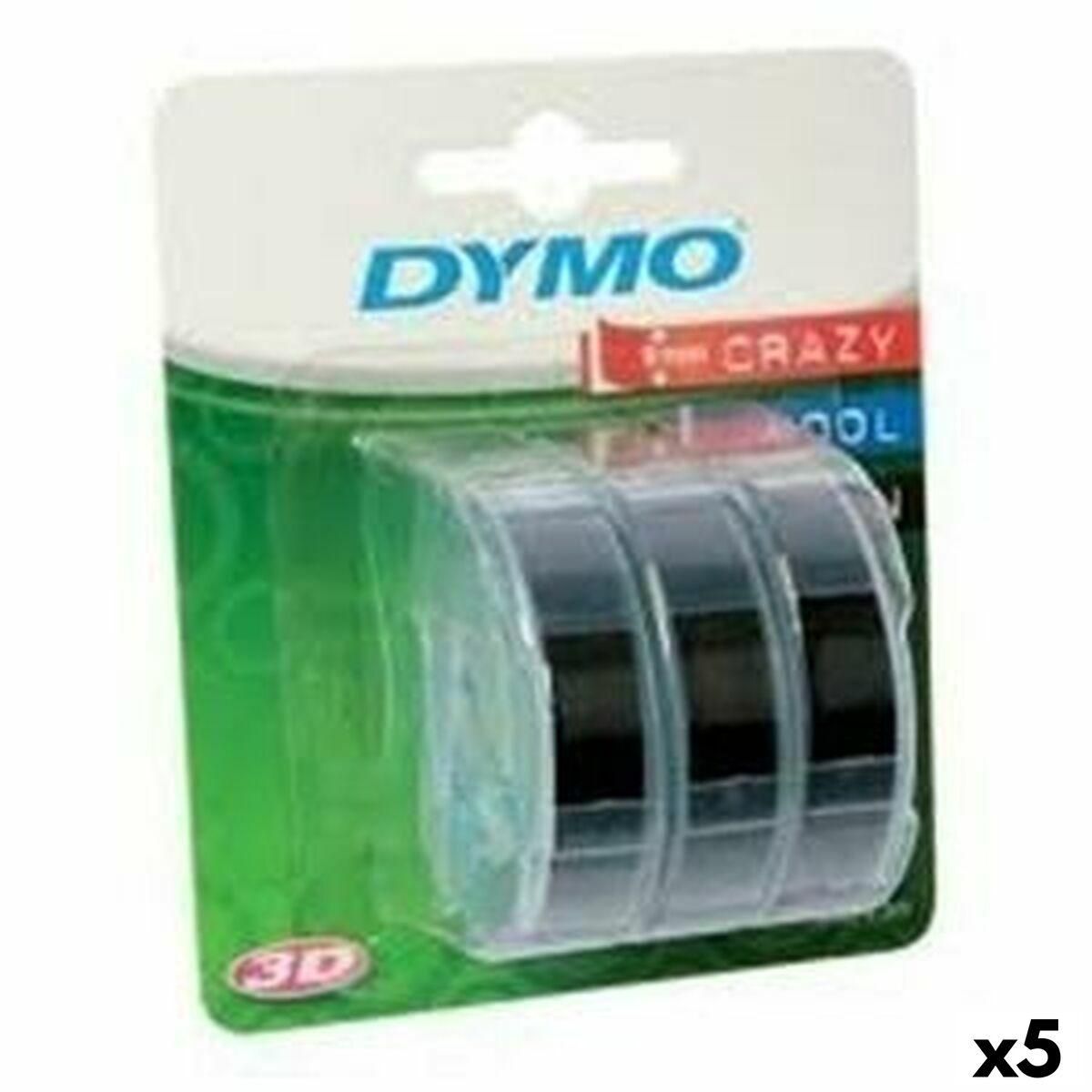 Lamineret tape til mærkningsmaskiner Dymo 84773 9 mm x 3 m Sort Hvid (5 enheder)