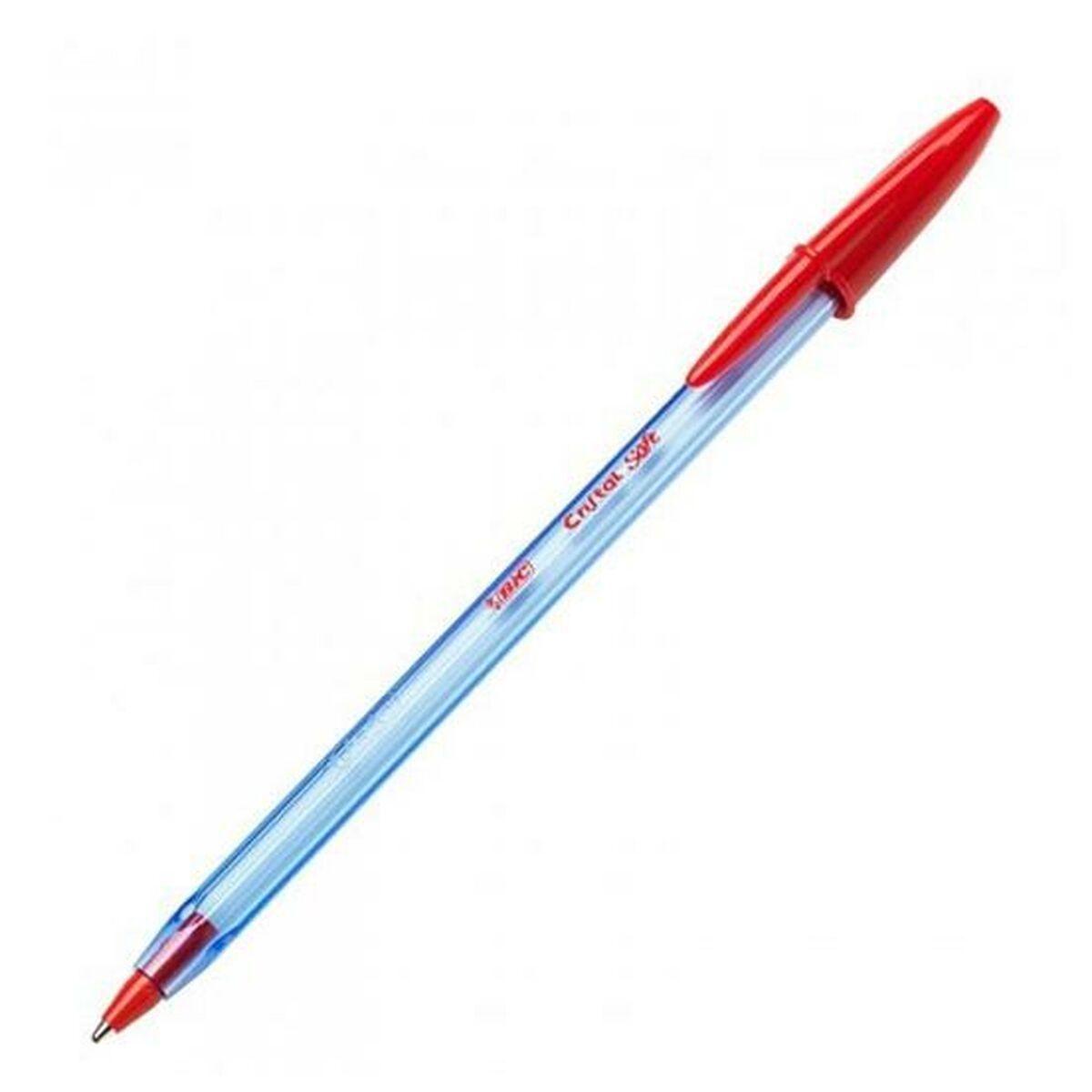 Kuglepen Bic Cristal Soft Rød Gennemsigtig 1-2 mm 50 Dele (50 enheder)