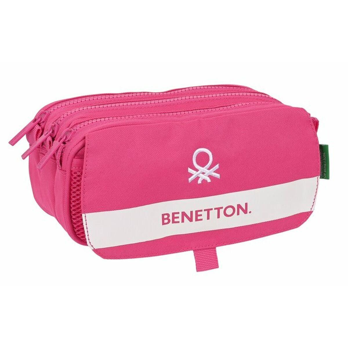 Tredobbelt bæretaske Benetton Raspberry 21,5 x 10 x 8 cm Fuchsia