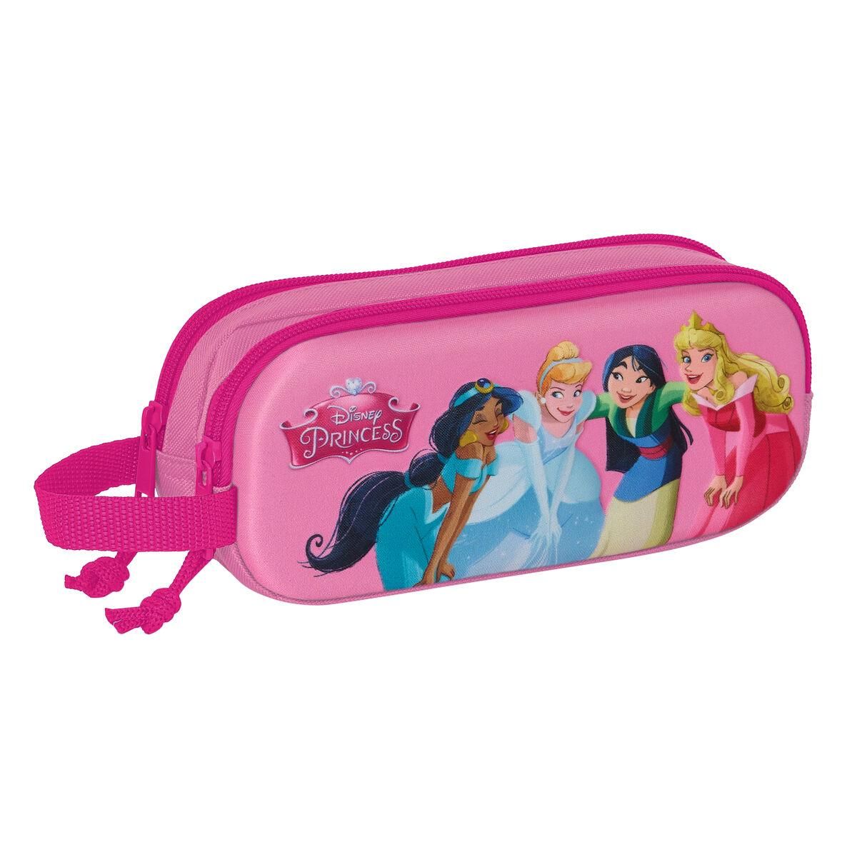 Dobbelt carry-all Disney Princess Pink 21 x 8 x 6 cm 3D