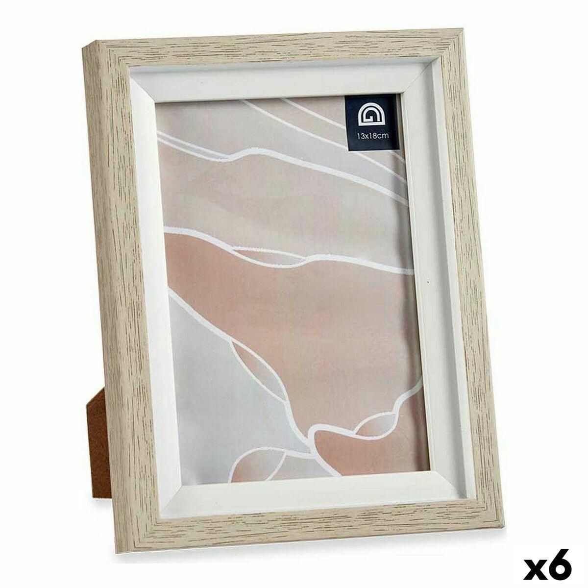 Fotoramme 16,5 x 21,5 x 2 cm Krystal Beige Hvid Plastik (6 enheder)