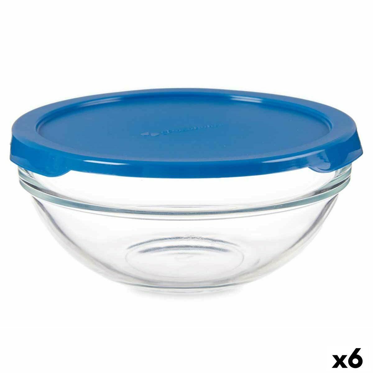 Rund madkasse med låg Chefs Blå 595 ml 14 x 6,3 x 14 cm (6 enheder)