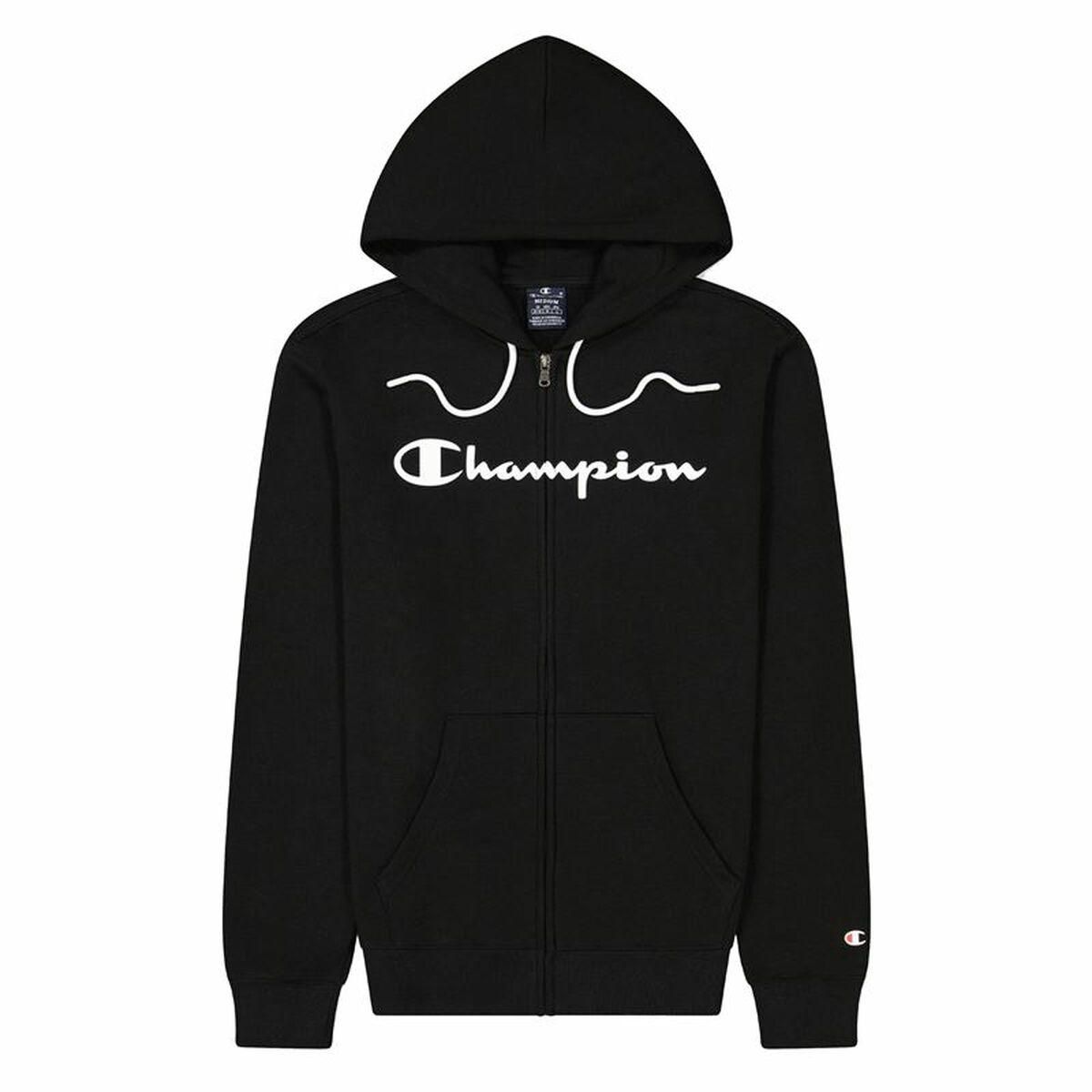 Hættetrøje til Mænd Champion Hooded Full Zip Sort M