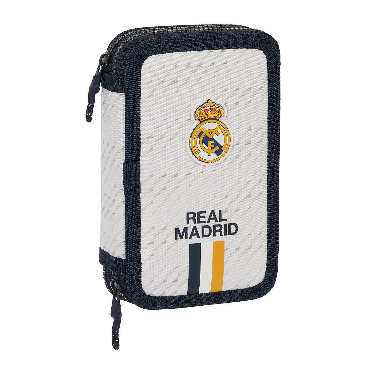 Dobbelt penalhus Real Madrid C.F. Hvid 12.5 x 19.5 x 4 cm (28 Dele)