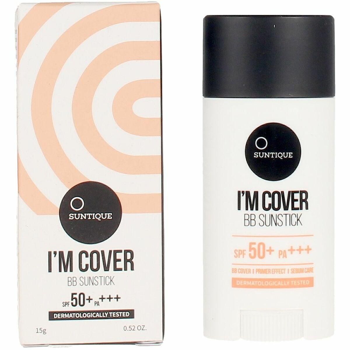 Fugtighedscreme med Farve Suntique I'm Cover Stick Spf 50 15 g