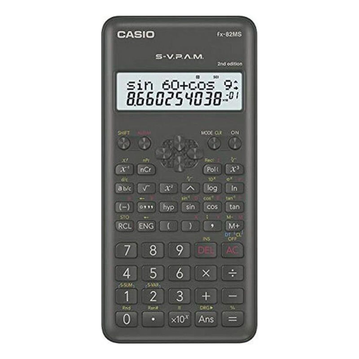 Videnskabelig Cal Casio FX-82 MS2 Sort Mørkegrå Plastik