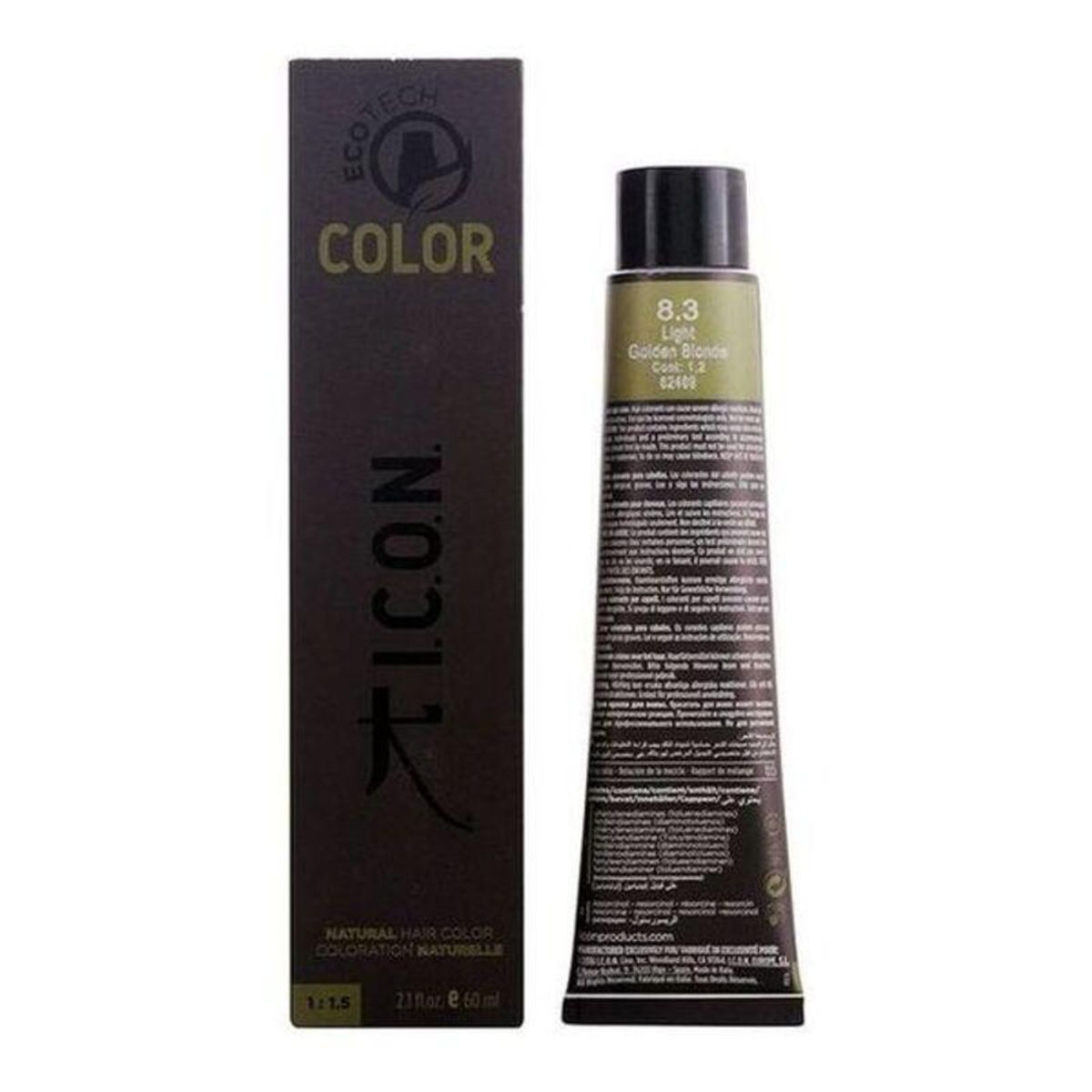 Permanent Farve Ecotech Color I.c.o.n. Ecotech Color Nº 9.0-rubio muy claro Nº 8.0-rubio claro 60 ml