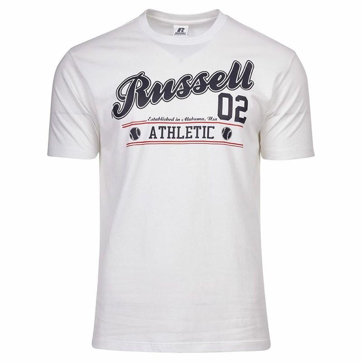 Kortærmet T-shirt Russell Athletic Amt A30311 Hvid Mænd L