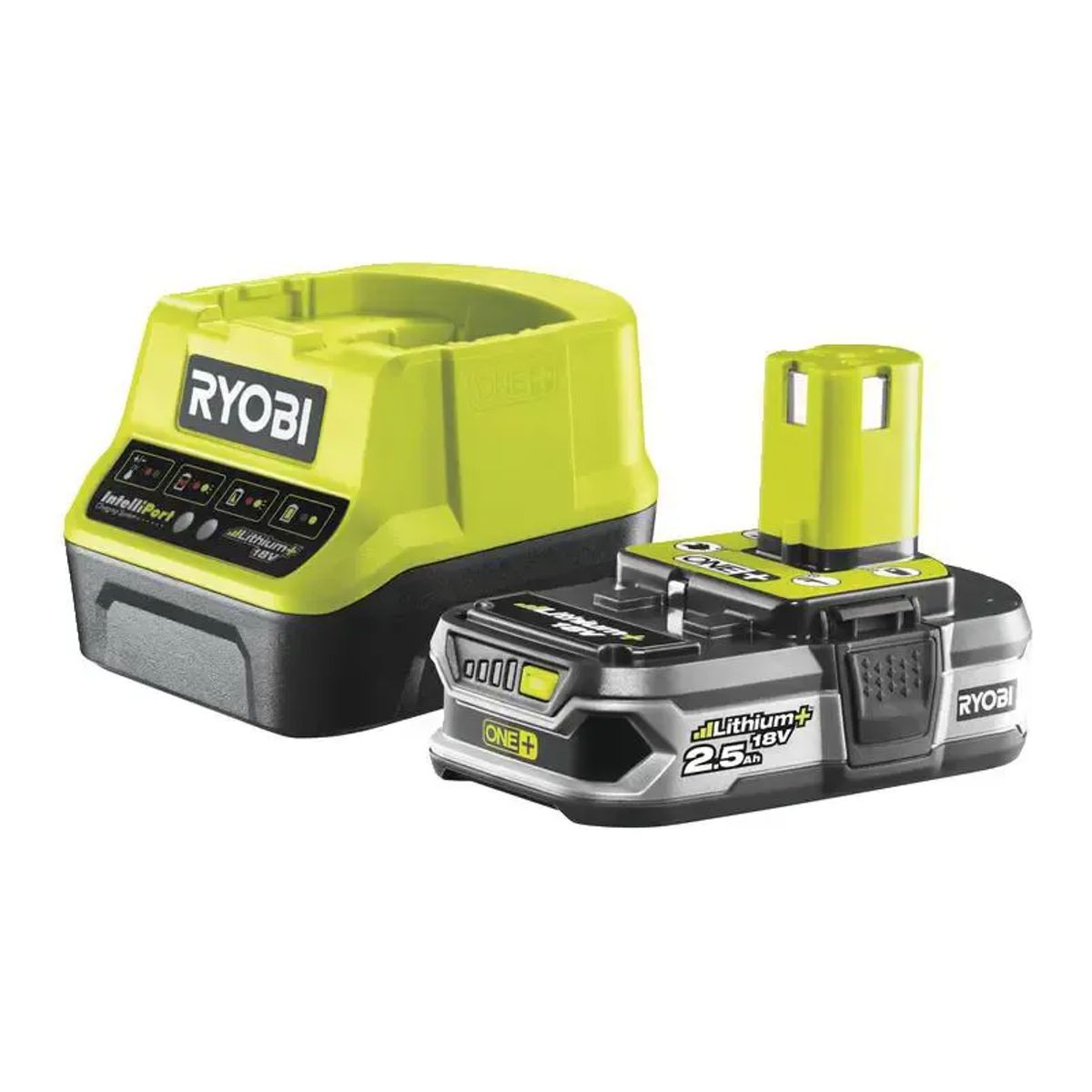 Ryobi Batteri 18V ONE+ 2,5 Ah Lithium+ hurtiglader (2,0 Amp/tim.) - RC18120-125