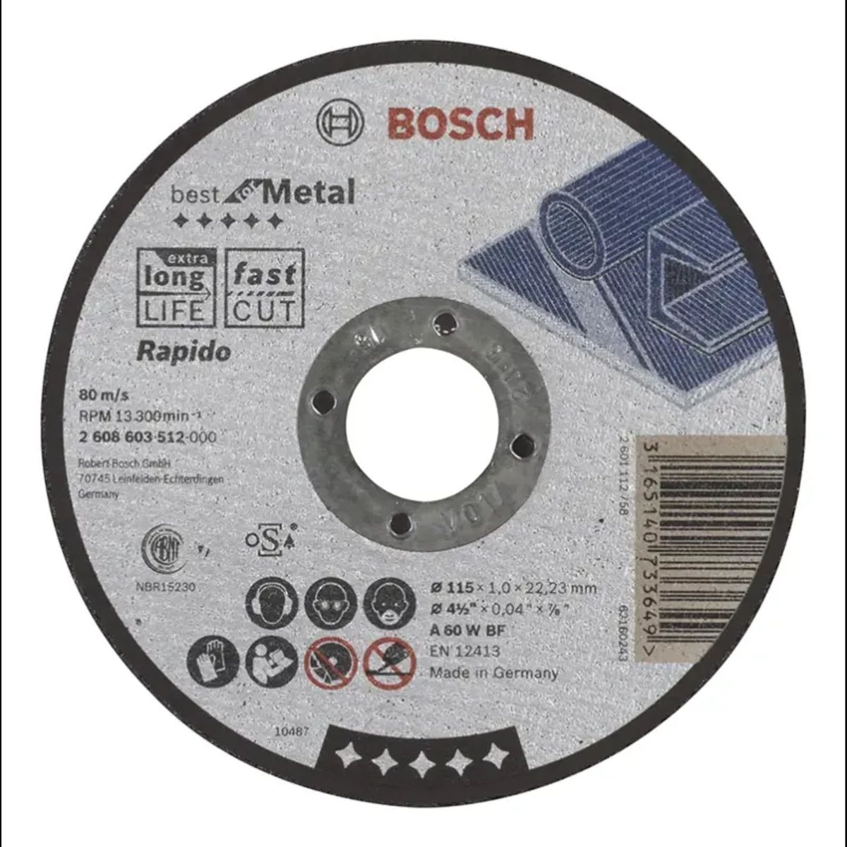 Bosch Skæreskive A60w B M 115x1mm Lige - 2608603512