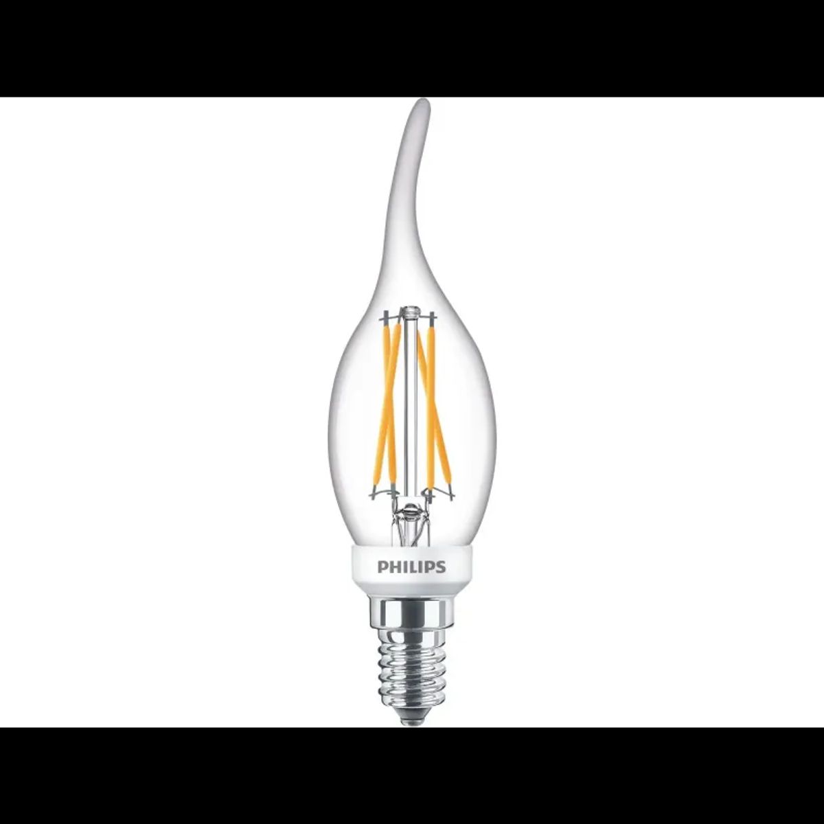 Philips LEDClassicFilament 40W kerte med bøjet top E14 varm hvid klar dæmpbar 1 stk - 8718699645984