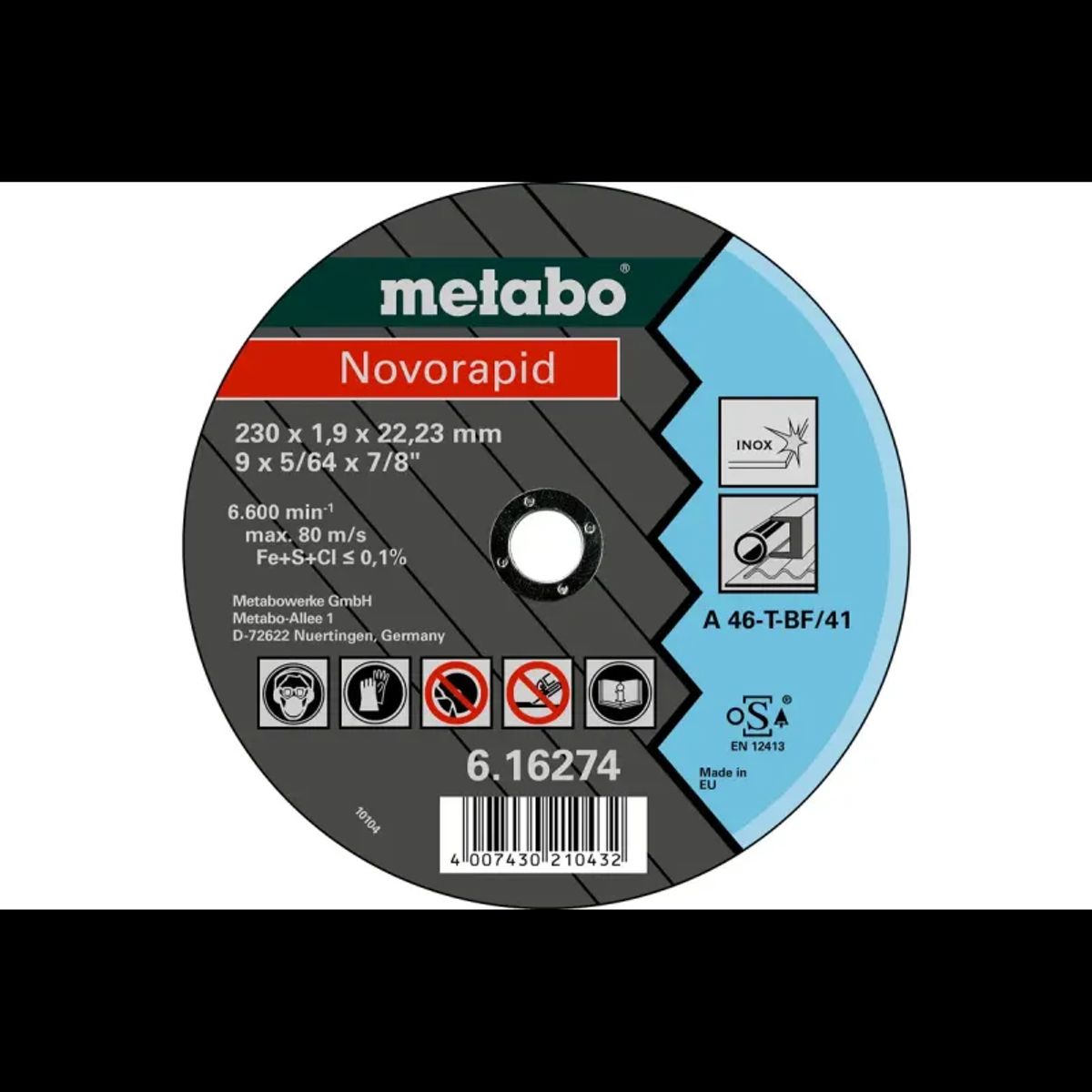 Metabo 4007430205865 - 616270000 Kvalitetsklasse A 46-T Novorapid Inox