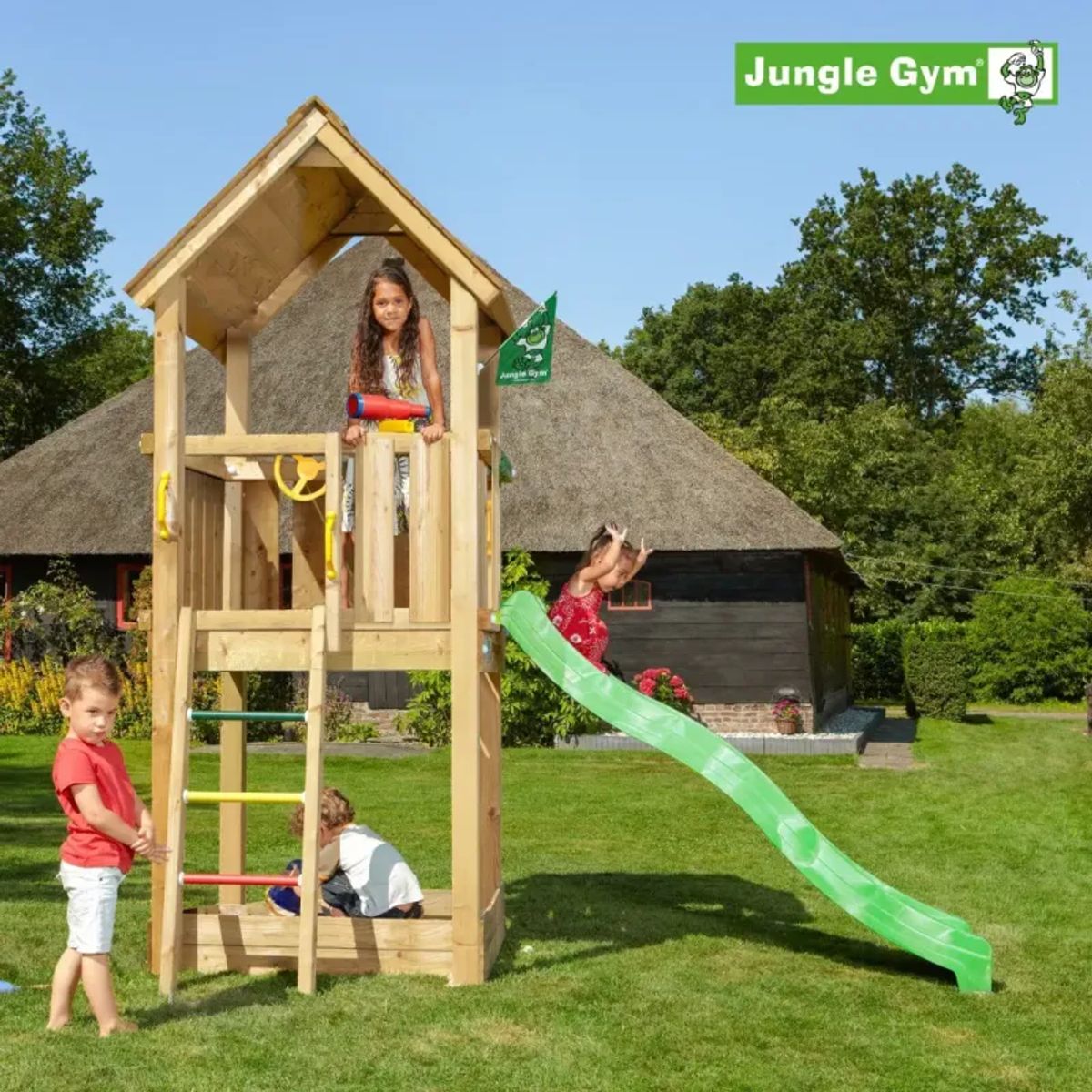 Jungle Gym Club legetårn komplet inkl. rutschebane - 804-284N