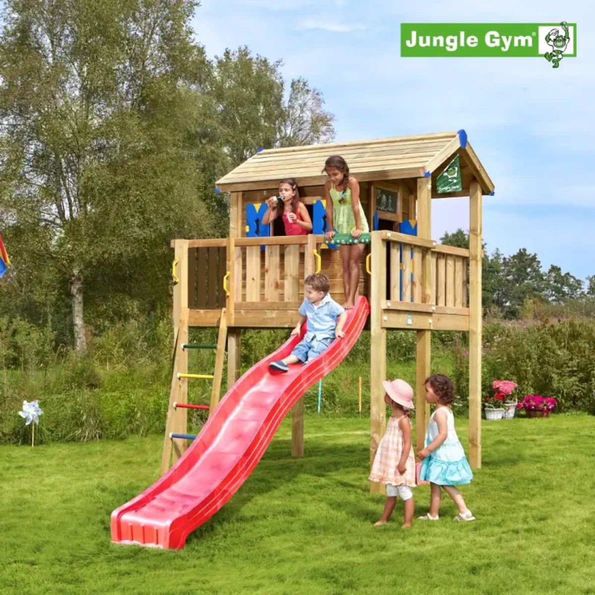 Jungle Gym Legehustårn XL komplet inkl. rutschebane - 804-311