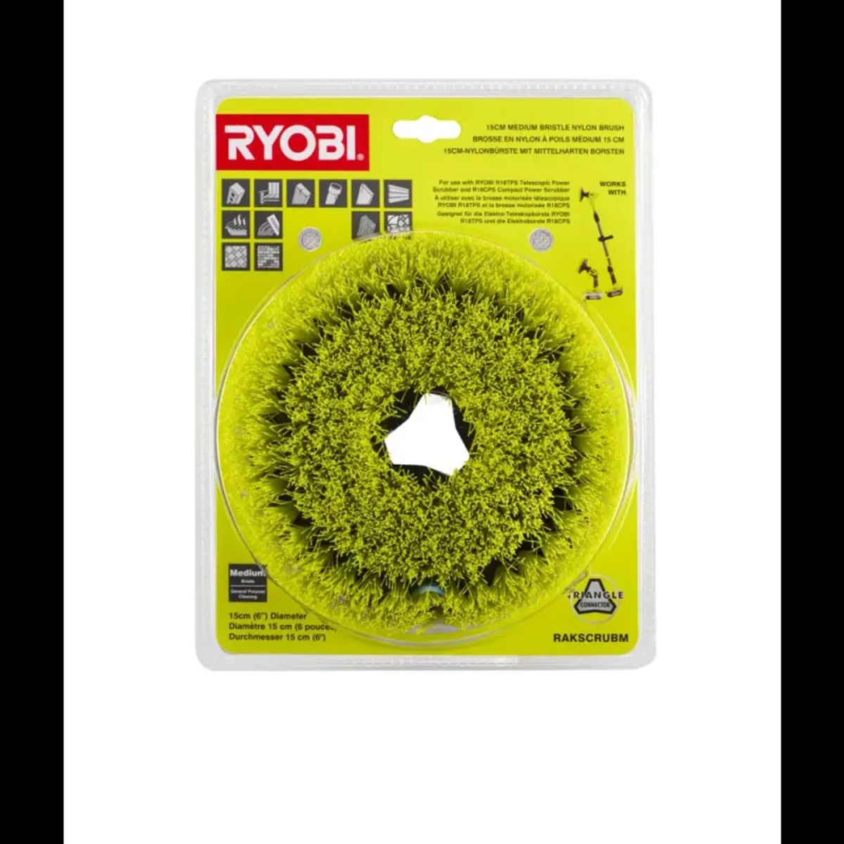 Ryobi One+ Mediumhård Børste Rakscrubm