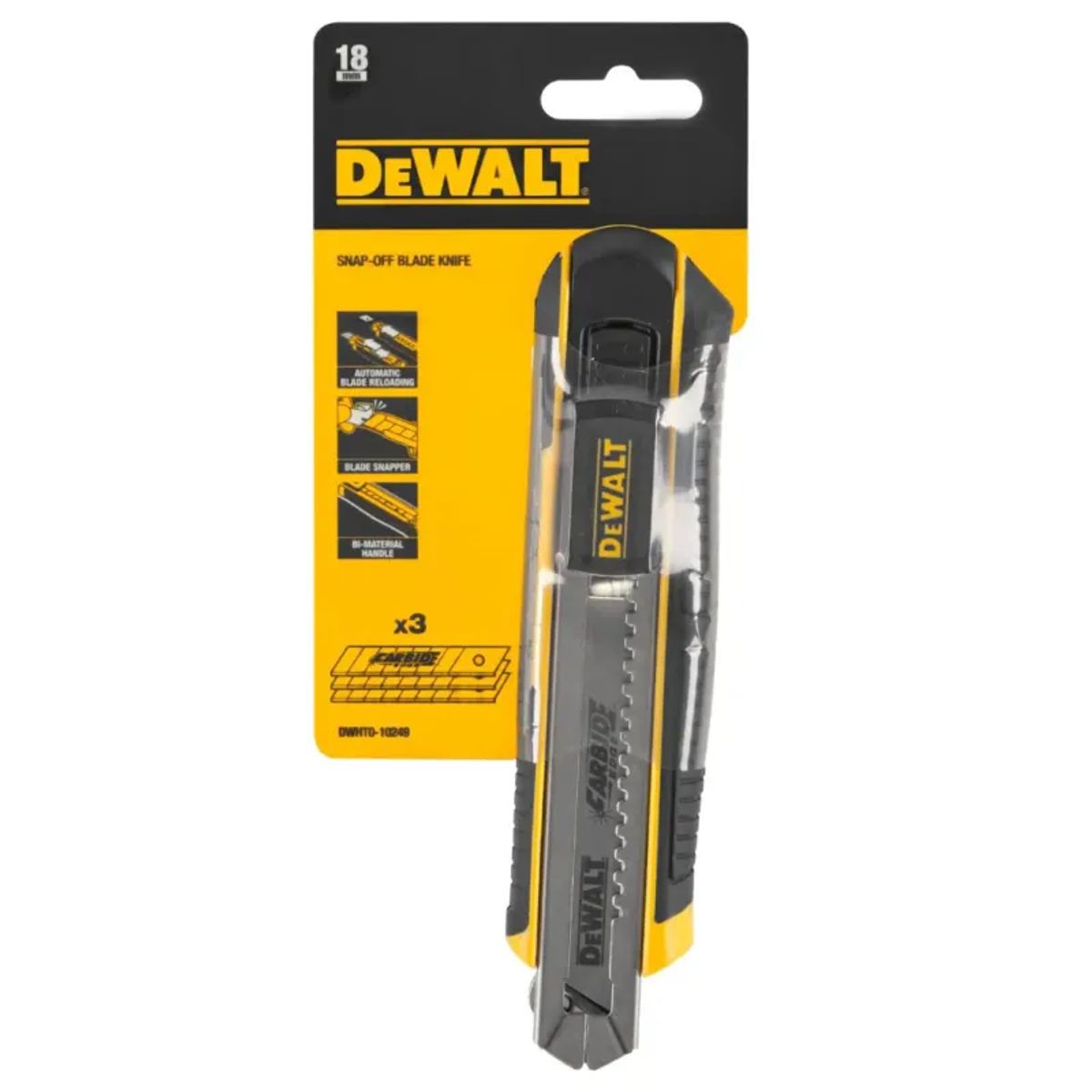 DeWALT Knæk-af Kniv 18mm Autoload - DWHT0-10249