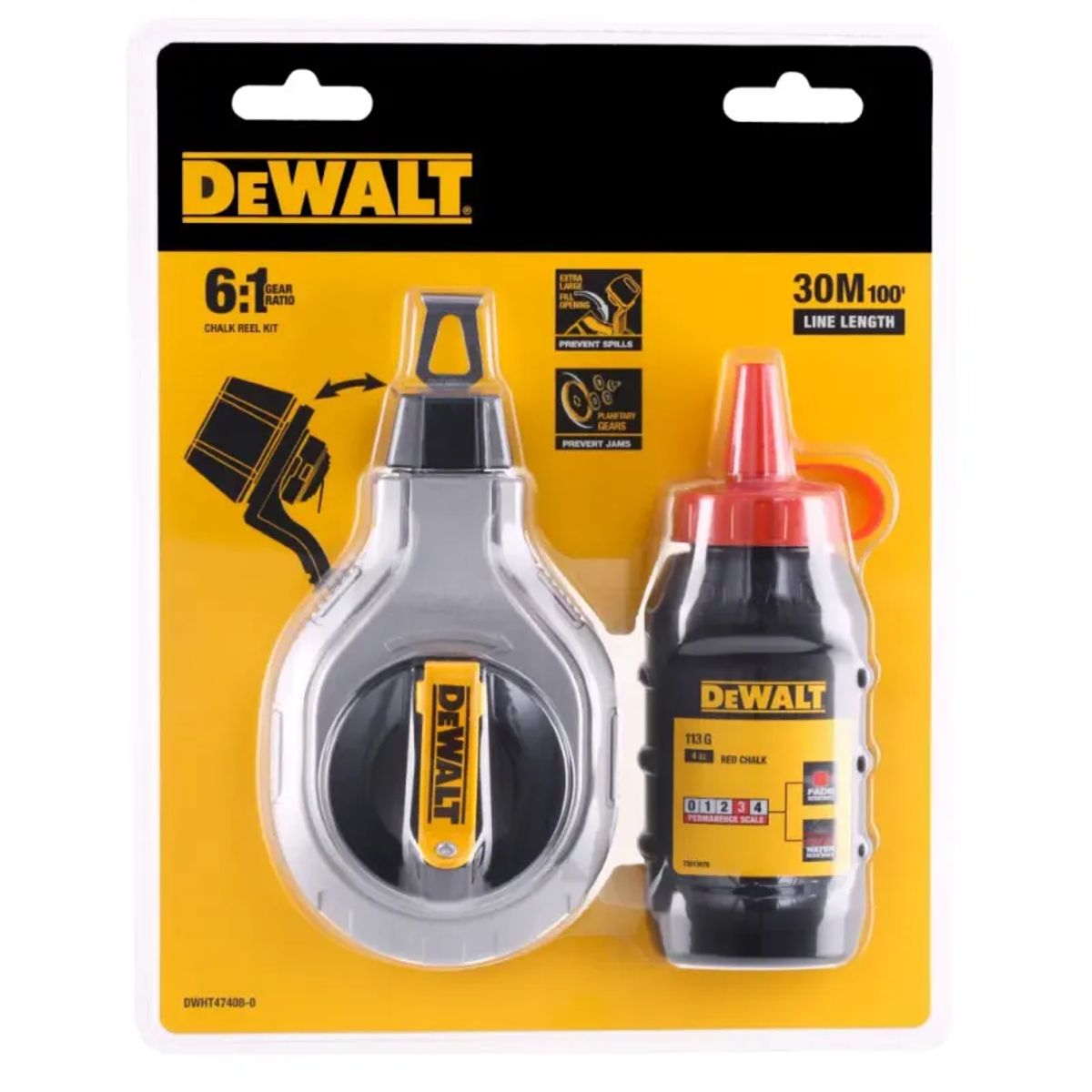 DeWALT Kridtsnor 6:1 Med Rødt Kridt - DWHT47408-0