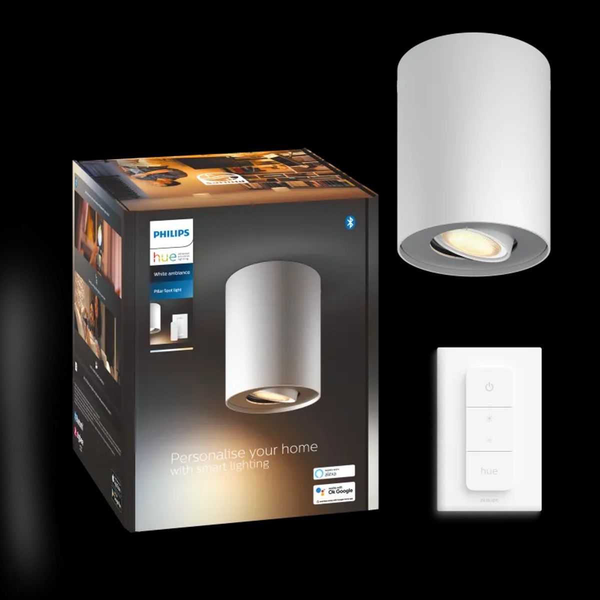 Philips Hue Pillar Hue single spot Hvid 1x5W 230V - 929003046701