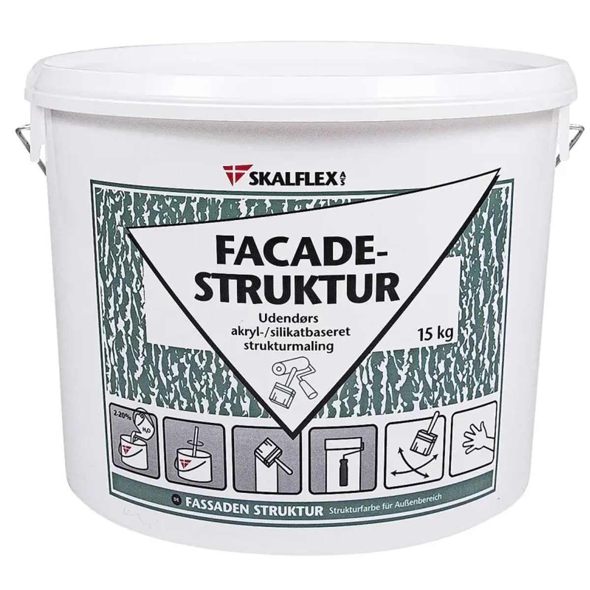 Skalflex Facadestruktur Grov - Hvid 15kg