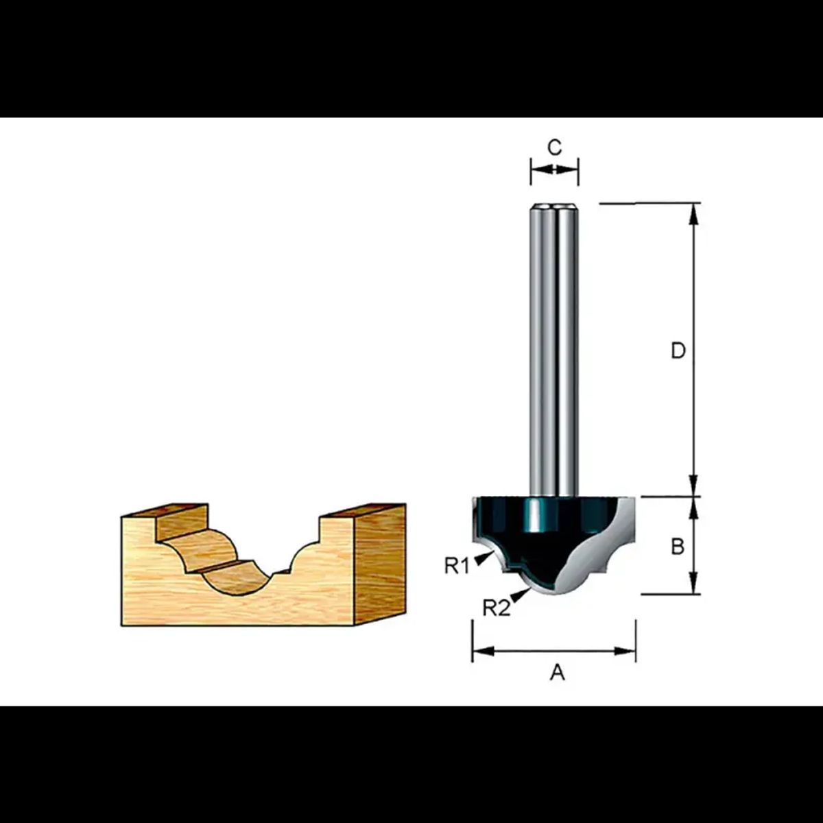 Makita Afrundingsfræser M.leje 19mm - D-48446