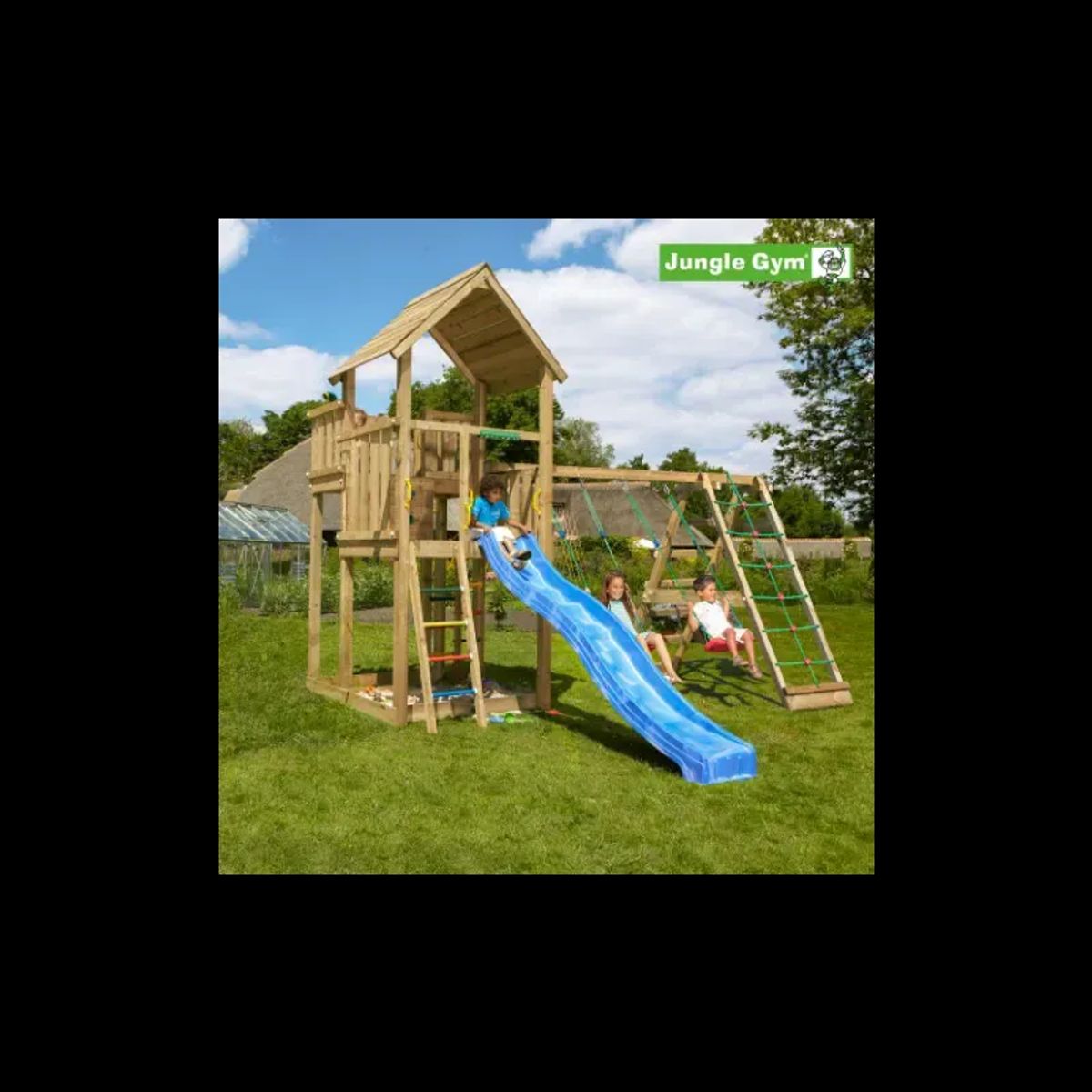 Jungle Gym Palace legetårn komplet inkl. climb module xtra ekskl. rutschebane - 804-276CB