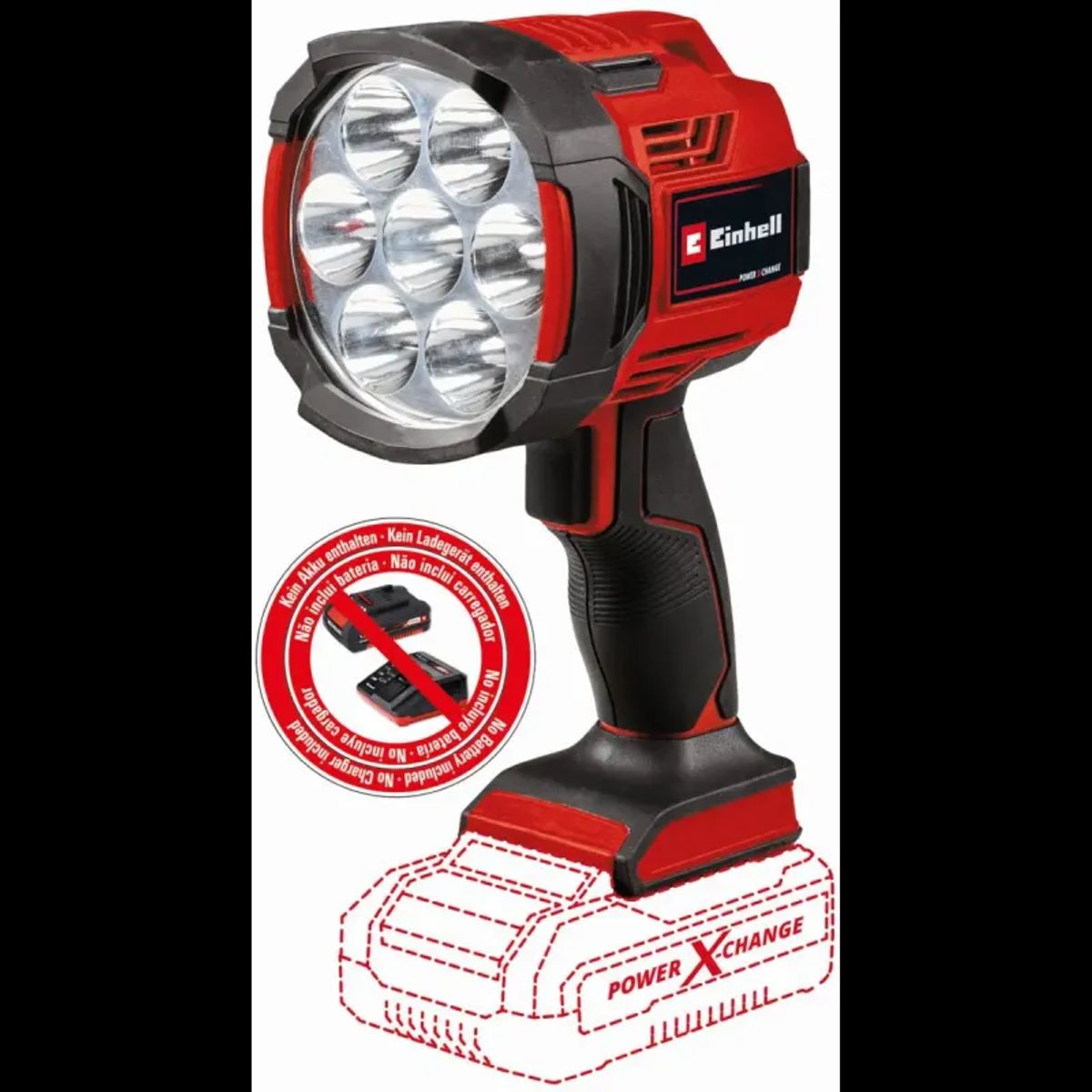 Einhell TE-CL 18/2500 akku LED håndlygte 2500 lm 18V u/batteri og lader