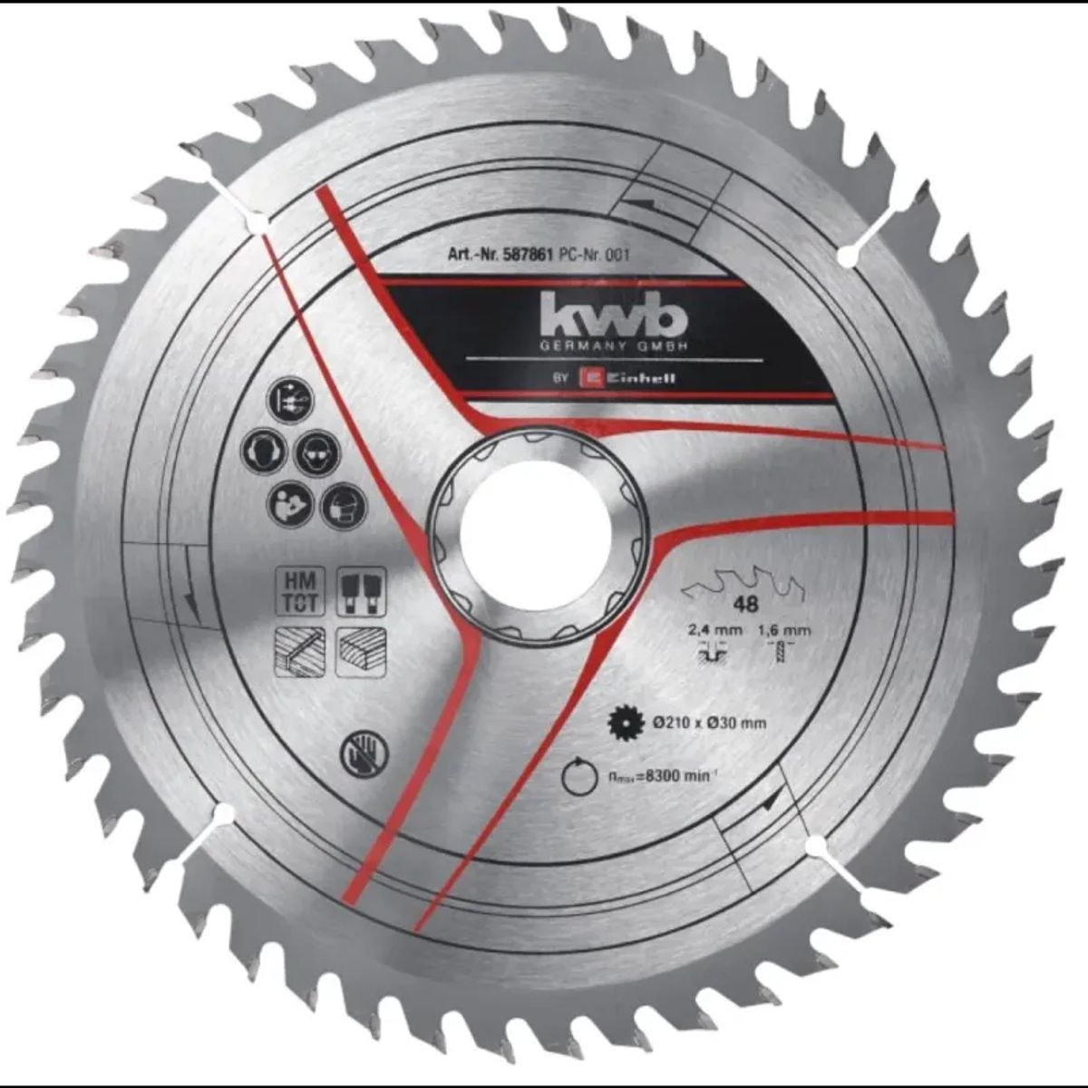 Einhell TCT-rundsavsklinge Ø210x30 mm T48