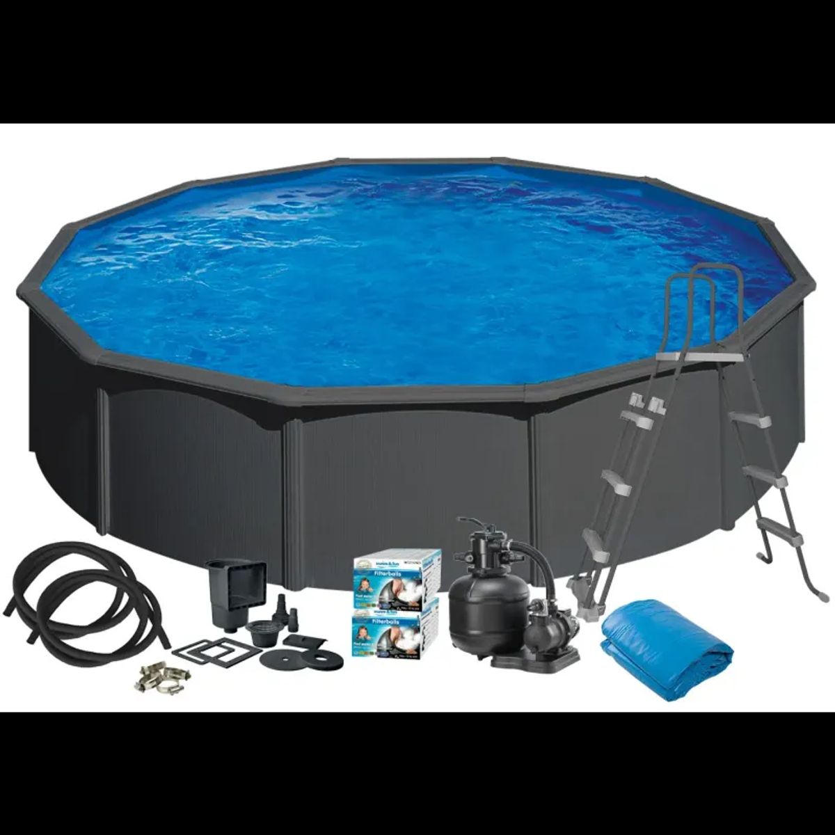 Swim & Fun Pool Basic 120 Ø550 cm - antracitgrå - 2933