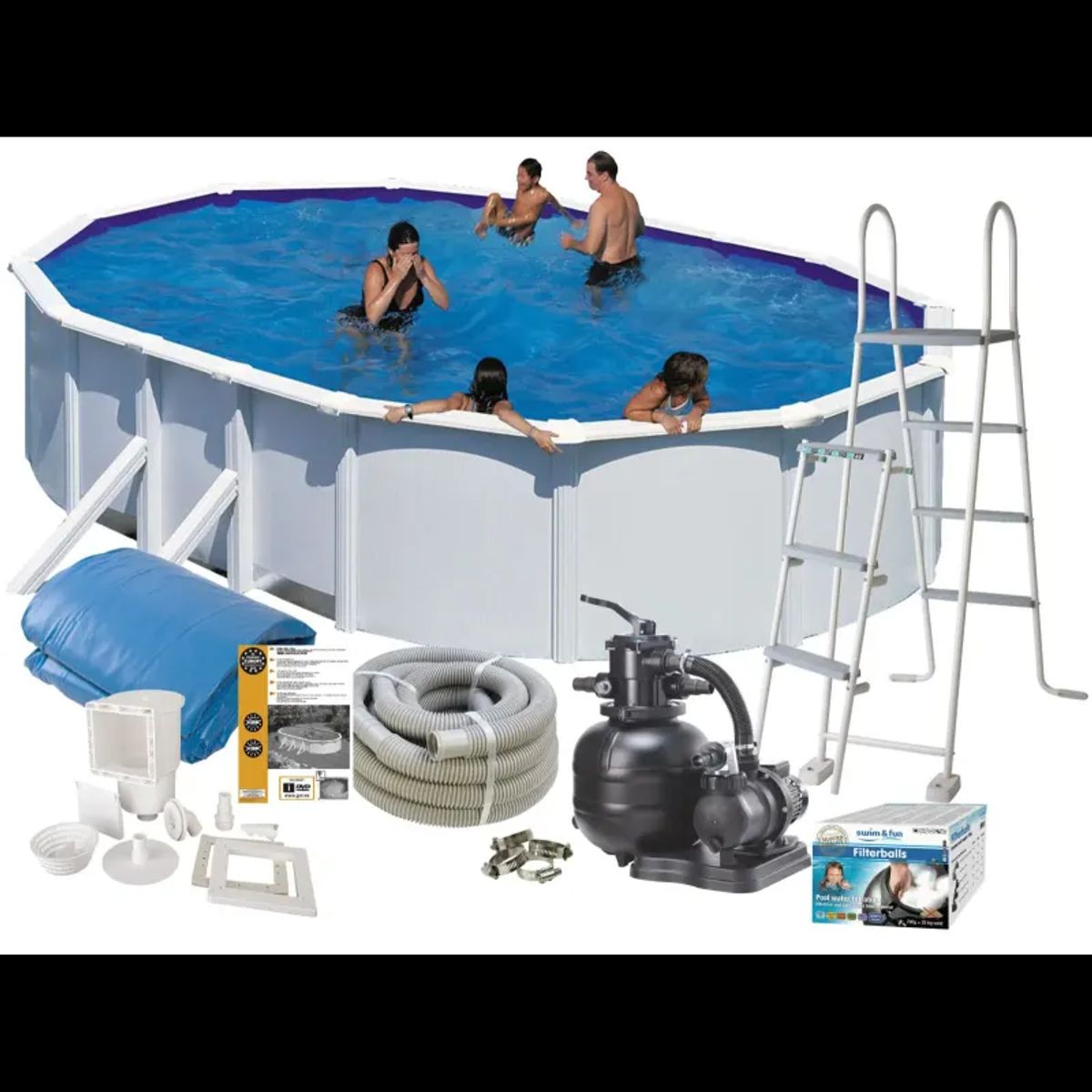 Swim & Fun Pool Basic 120 500x300 cm Hvid - 2703