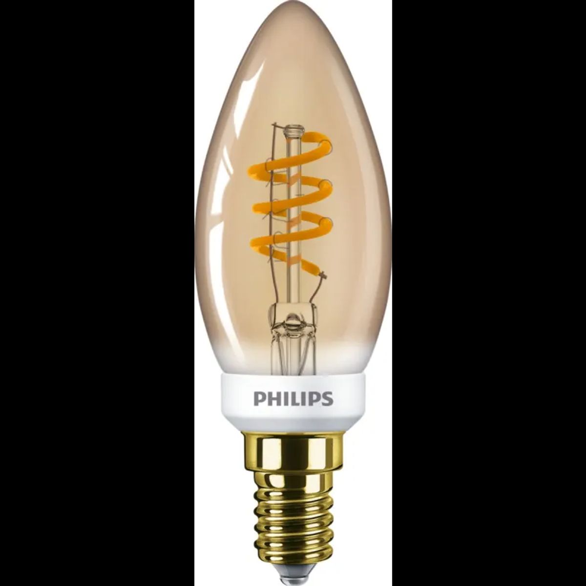 Philips LED Classic Spiral Filament 15W kerte E14 guld dæmpbar 1 stk - 8718699676131