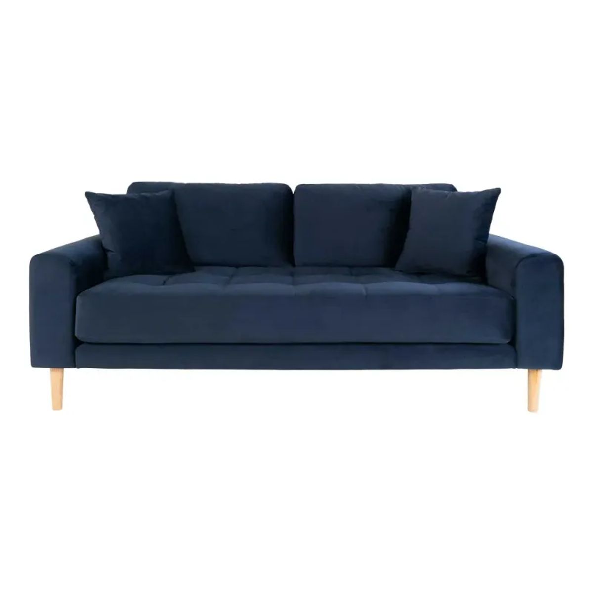 Sofa i mørkeblåt velour med to puder HN1005 - 1301433