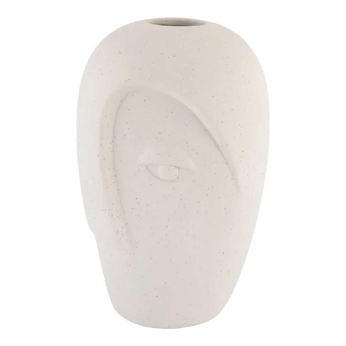 Vase i sand keramik med ansigt 12,5x13x19,5 cm - 4441707