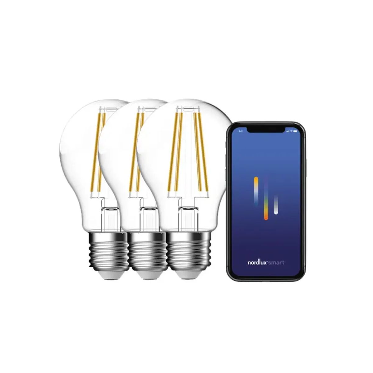 Nordlux Smart E27 - 3-pack - A60 - 2200-6500 Kelvin - 600 Lumen - Pære - Klar