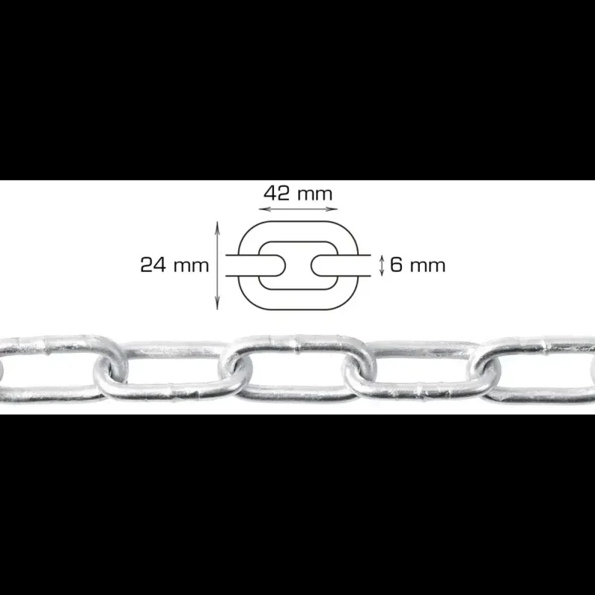 HOME It langleddet kæde 6 mm x 5 meter varmgalvaniseret