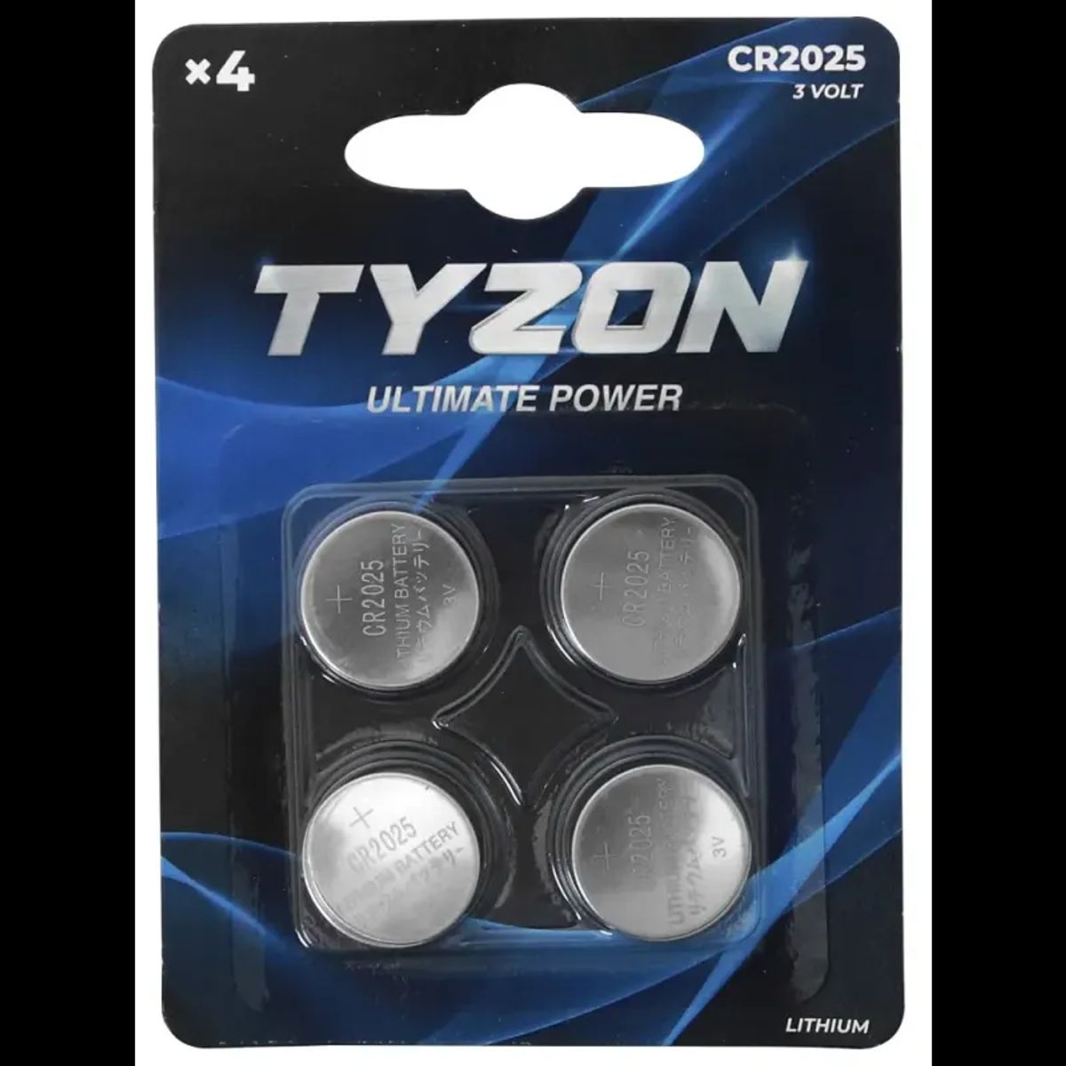 Tyzon CR2025 lithium-batterier 4-pak